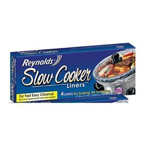 Reynolds Slow Cooker Liners NIB Crock Pot Four Liners 13 x 21in 3-6.5 Quart Food